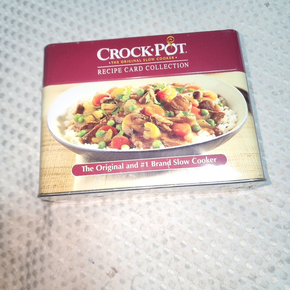 CROCKPOT NWT TIN BOX RECIPE CARD  COLLECTION BOX